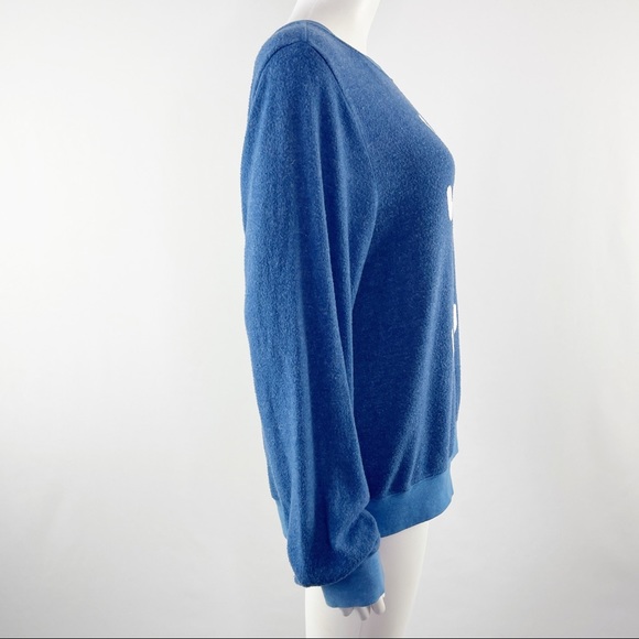 Wildfox Size L Blue RED WINE & BLUE Soft Knit Pullover Sweater July 4th USA - Picture 7 of 10